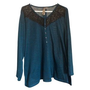 Pennington’s Faux Henley Top Sz 2x